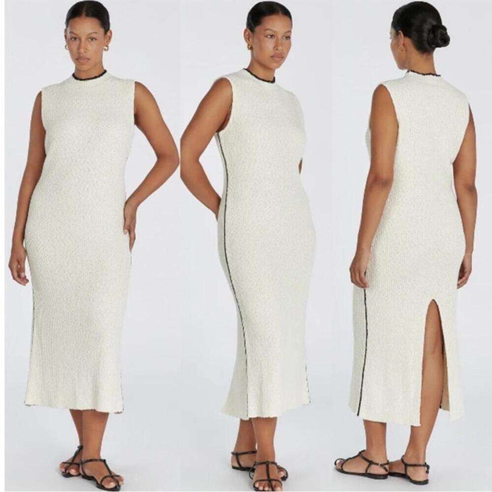 DISSH Dakota Boucle Midi Dress - Cream - XL